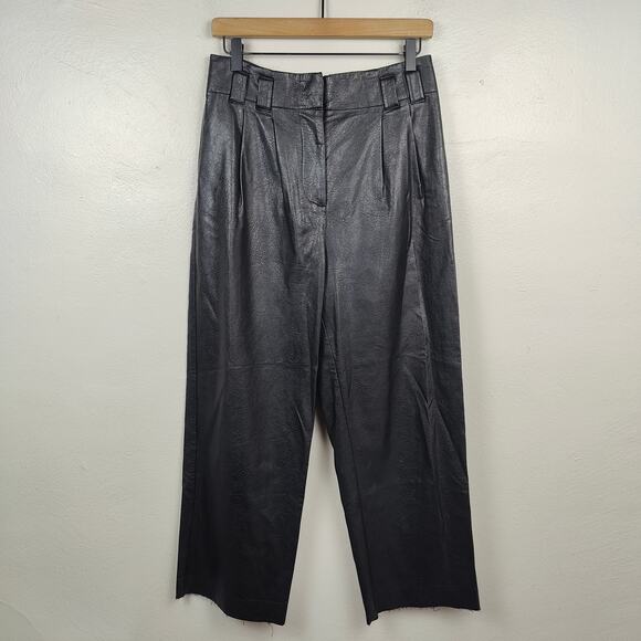 Urban Outfitters Pants - Urban‎ Outfitters Faux Leather Pants Womens 6 Black Wide Leg Baggy High Rise